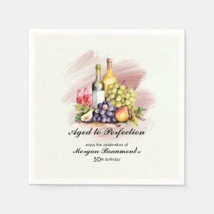 Serviette En Papier Vieilli à la perfection Vin Thème 50e anniversaire
