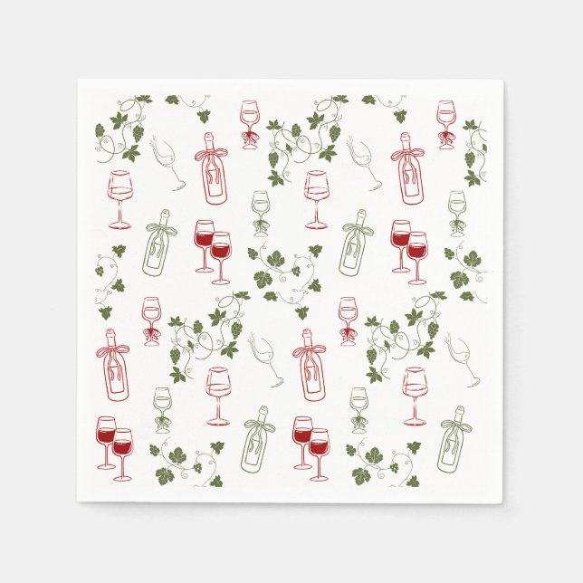 Serviette En Papier Vieillir comme un grand vin (Devant)