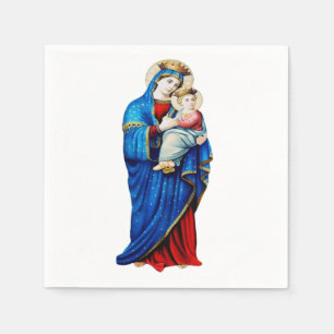 Serviette En Papier Vierge Marie avec Bébé Jésus