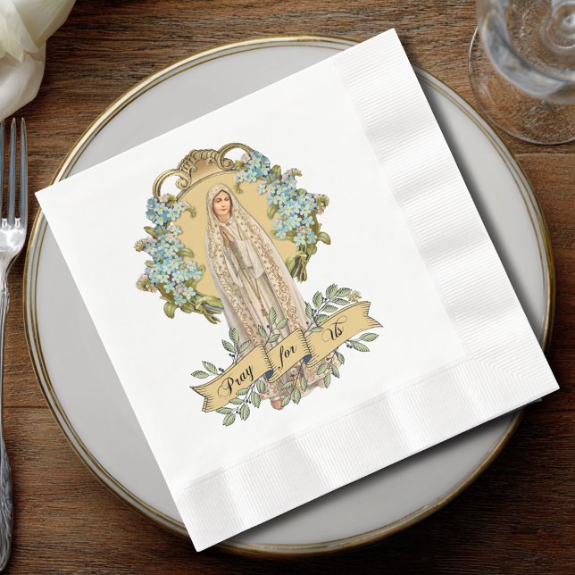 Serviette En Papier Vierge Marie Fatima Immaculée Coeur Rosaire Prière (Créateur téléchargé)