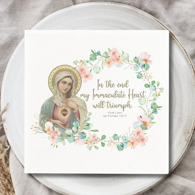 Serviette En Papier Vierge Marie Fatima Immaculée Coeur Ukraine Russie (Créateur téléchargé)