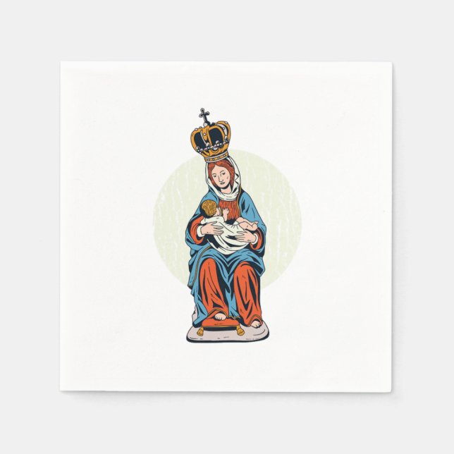 Serviette En Papier Vierge Marie Mère De Jésus Religion Foi Dieu Gif (Devant)