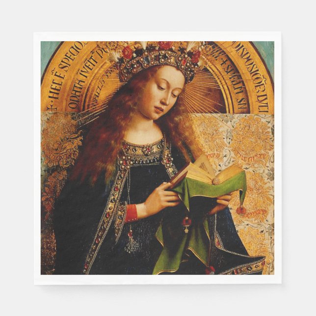 Serviette En Papier Vierge Marie par Jan van Eyck (Devant)