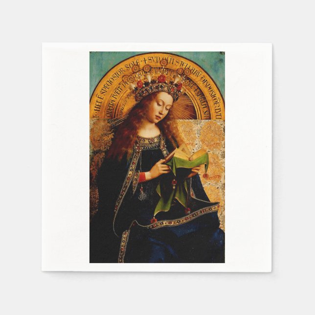 Serviette En Papier Vierge Marie par Jan van Eyck (Devant)