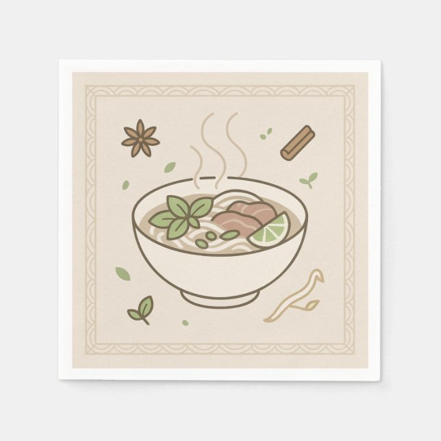 Serviette En Papier Vietnamese Pho (U.S. Restaurant Style) (Devant)