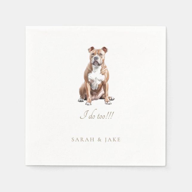 Serviette En Papier Vieux anglais Bulldog Pet Mariage (Devant)