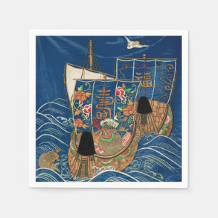 Serviette En Papier Vieux bateau-trésor japonais chanceux G.A. Audsley