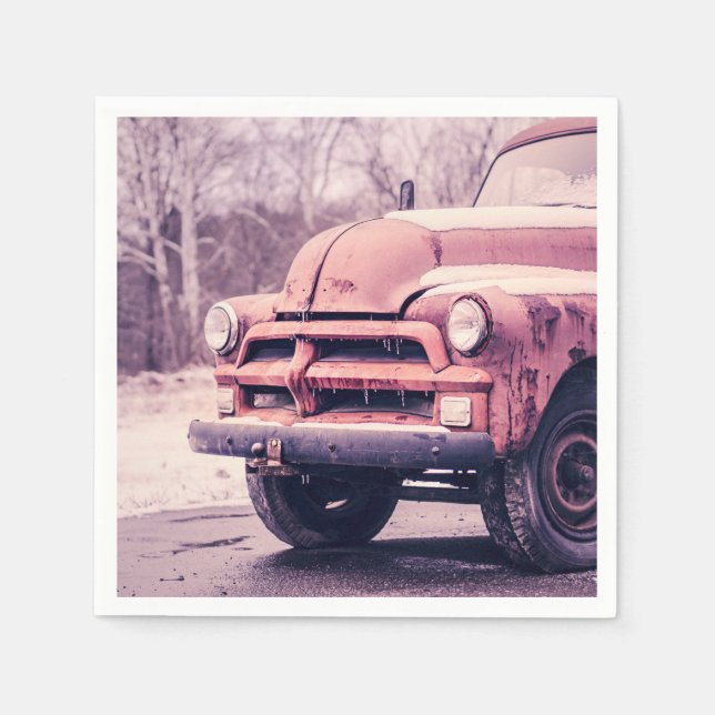 Serviette En Papier Vieux camion rouillé (Devant)