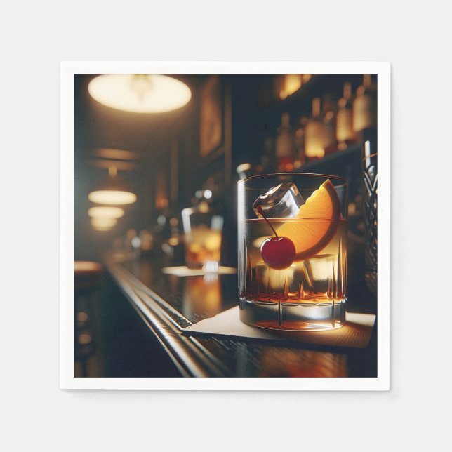 Serviette En Papier Vieux Cocktail Party (Devant)