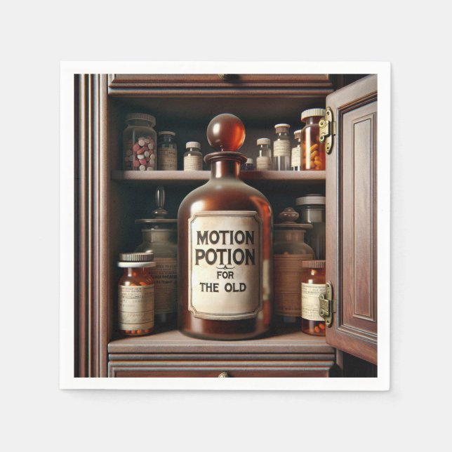 Serviette En Papier Vieux flacon de potion dans un cabinet médical (Devant)