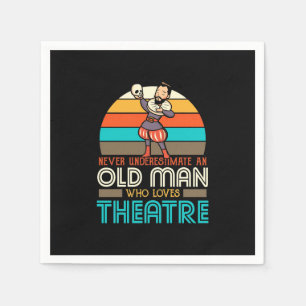 Serviette En Papier Vieux Homme qui aime le théâtre