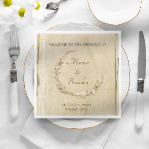 Serviette En Papier Vieux papier vintage serviettes de mariage