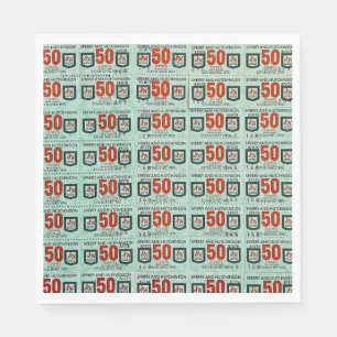 Serviette En Papier Vieux timbres verts