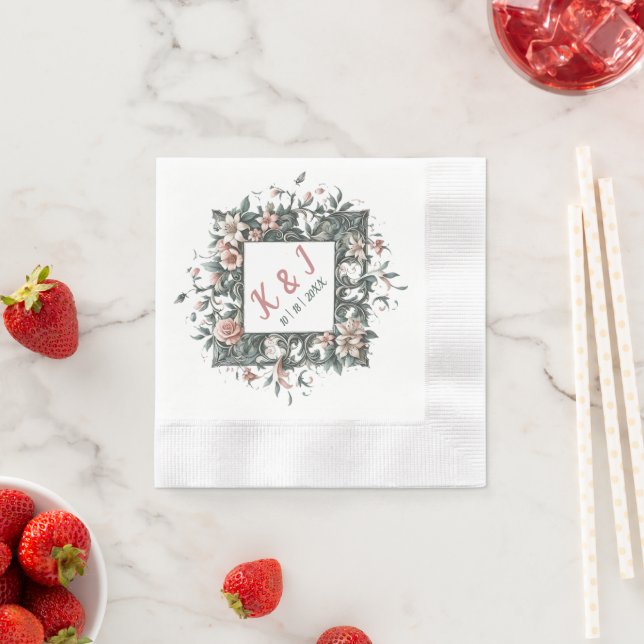 Serviette En Papier Vigne florale terrestre (En situation)