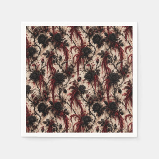 Serviette En Papier Vignes Vampiriques Amarante Rouge Sang & Rose Épin