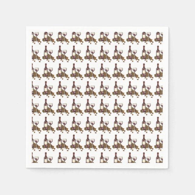 Serviette En Papier Vignoble Vignoble Bouteille Vignoble Dégustation (Devant)