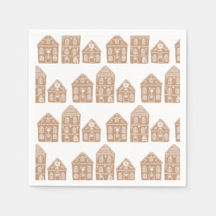 Serviette En Papier Village de pain d'épices Illustration Noël