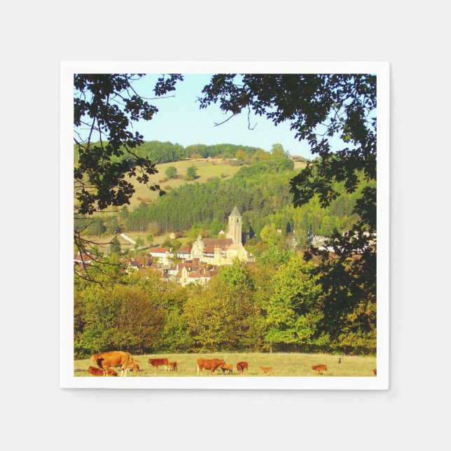 Serviette En Papier Village médiéval de Plazac Papier serviettes (Devant)