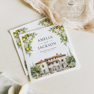 Serviette En Papier Villas italiennes Lemons & Olives