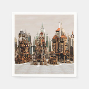 Serviette En Papier Ville de fantasy futuriste Art de la skyline de sc