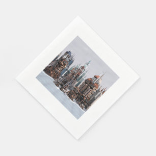 Serviette En Papier Ville de fantasy futuriste Art de la skyline de sc