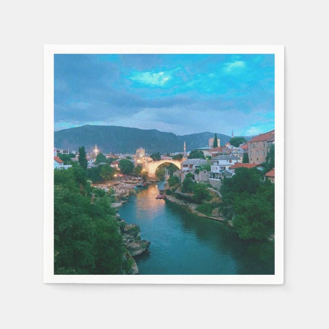 Serviette En Papier Ville de Mostar - Bosnie-Herzégovine (Devant)