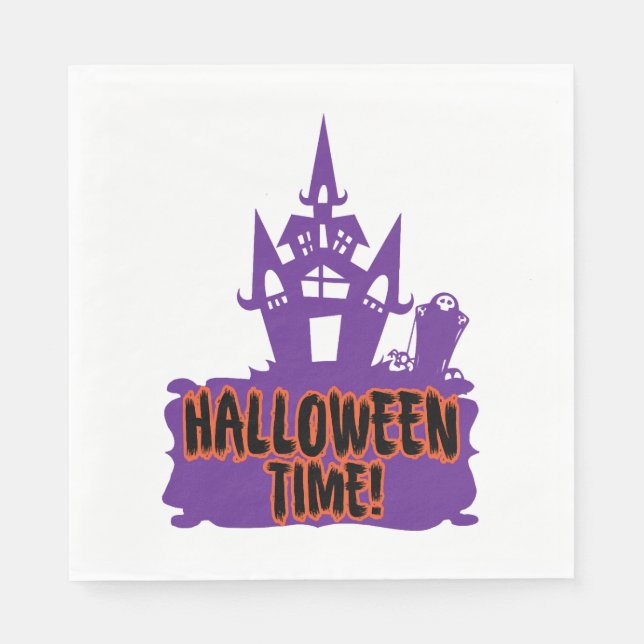 Serviette En Papier Ville d'Halloween (Devant)