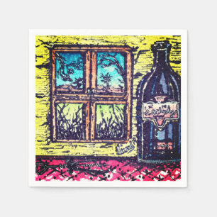 Serviette En Papier Vin avec vue