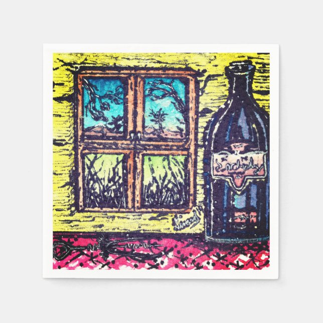 Serviette En Papier Vin avec vue (Devant)