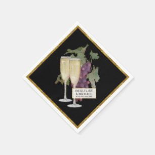 Serviette En Papier Vin Champagne Verres Salle de réception nuptiale