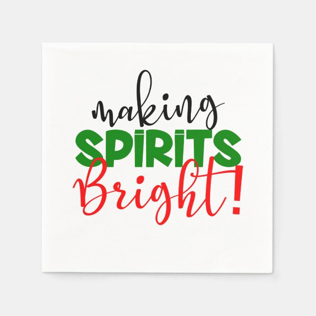 Serviette En Papier Vin de fête de Noël amusant (Devant)