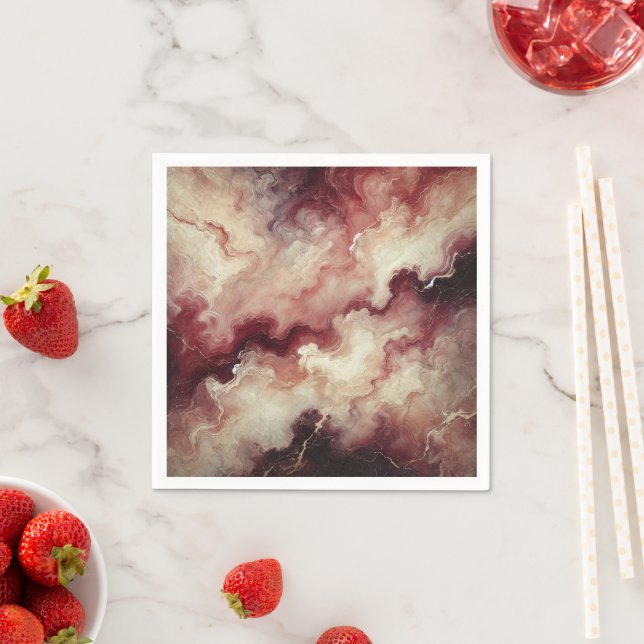 Serviette En Papier Vin Découpage de la récolte de marbre automnal (En situation)