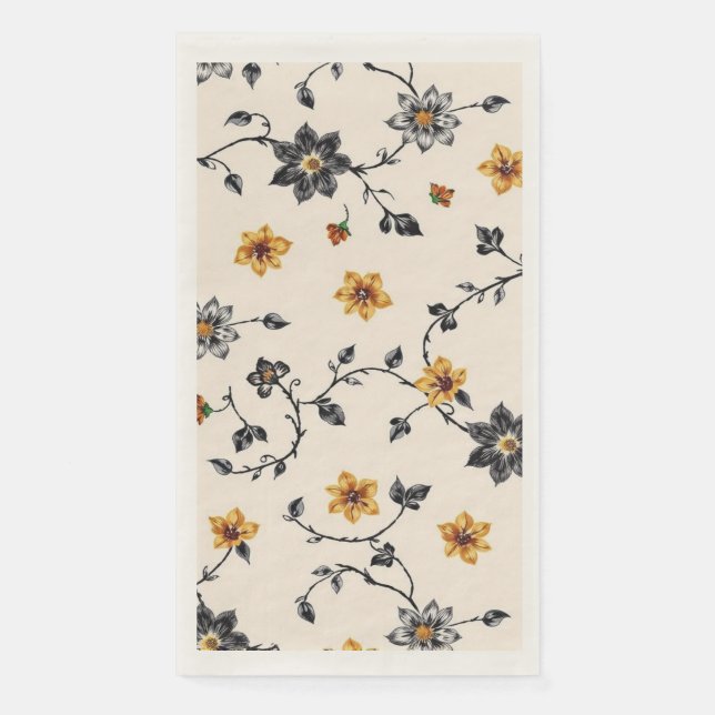 Serviette En Papier Vin floral Motif Papier serviette client (Devant)