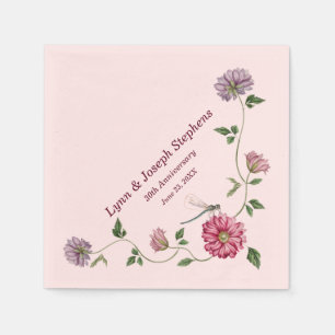 Serviette En Papier Vin floral rose et violet