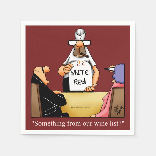 Serviette En Papier Vin Humour Cocktail Party Napkins (Devant)