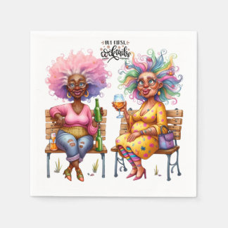 Serviette En Papier Vin Quirky Dames Cocktails Papier Napkin