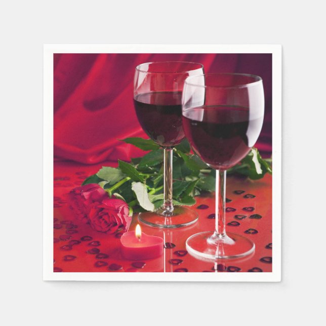 Serviette En Papier Vin & Rose (Devant)