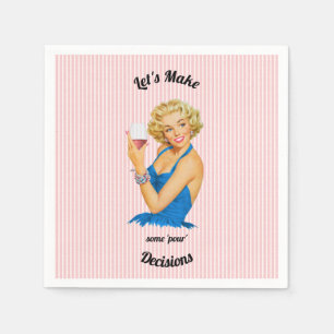 Serviette En Papier Vin rose de la ménagère rétro