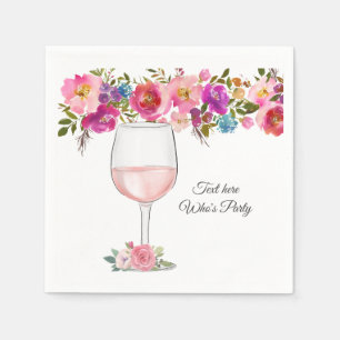 Serviette En Papier vin rouge, anniversaire adulte, mariage, floral