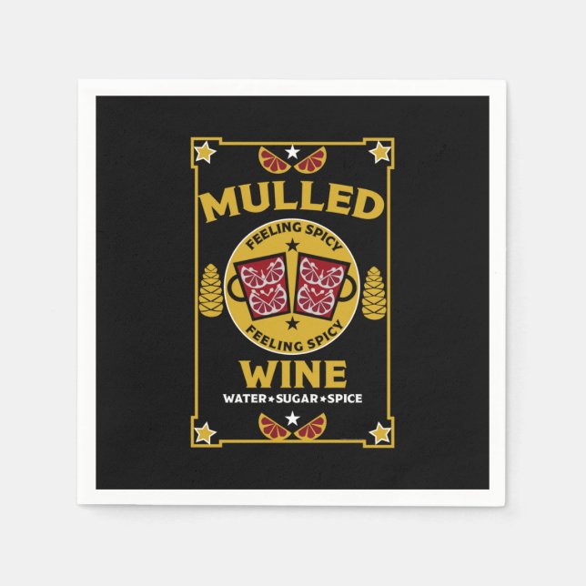 Serviette En Papier Vin rouge chaud de Noël  (Devant)