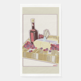 Serviette En Papier Vin rouge et fromage Charcuterie Board Napkins
