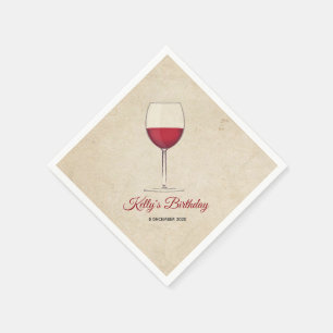 Serviette En Papier vin rouge, lunettes, Papier à cocktails