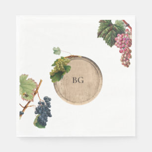 Serviette En Papier Vin rustique Barrel Vignoble Mariage