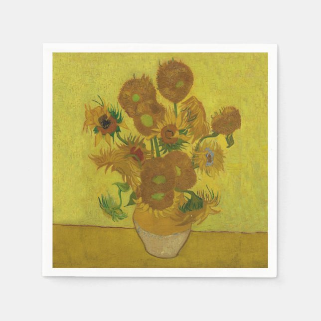 Serviette En Papier Vincent Van Gogh 15 Peinture de tournesols (Devant)