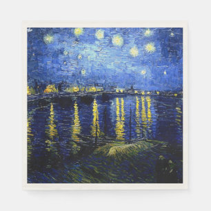 Serviette En Papier Vincent van Gogh art, Starry Night over Rhone