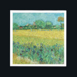 Serviette En Papier Vincent van Gogh - Champ avec Iris près d'Arles<br><div class="desc">Champ avec Irises près d'Arles / Vue d'Arles avec Irises dans l'avant-plan - Vincent van Gogh,  Huile sur toile,  1888</div>