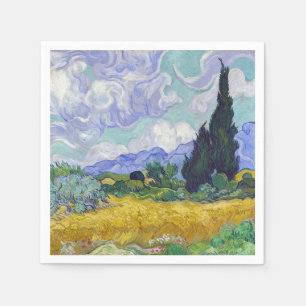 Serviette En Papier Vincent Van Gogh - Champ de blé avec cyprès