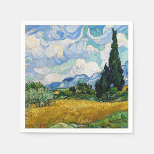 Serviette En Papier Vincent Van Gogh - Champ de blé avec cyprès