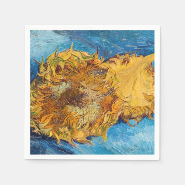 Serviette En Papier Vincent van Gogh - Deux tournesols coupés (Devant)