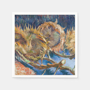 Serviette En Papier Vincent van Gogh - Fleurs de soleil coupées en qua